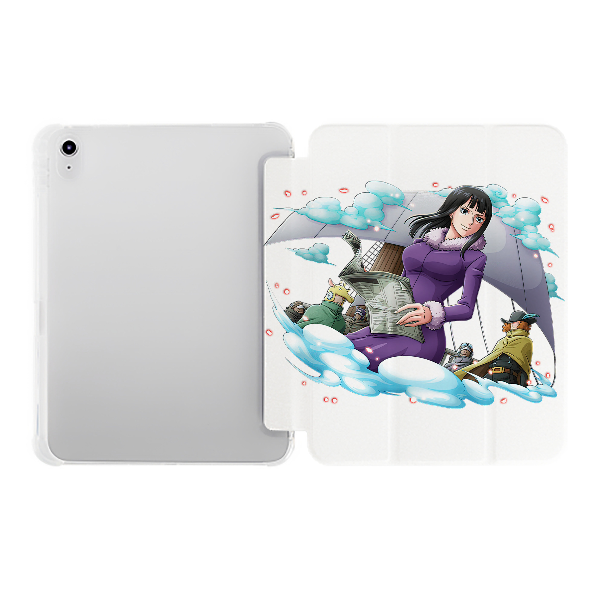 （画像用） ワンピース ニコ・ロビン ONE PIECE Nico Robin IPad ケース ペン収納付き 三つ折りスタンド PUレザー×シリコン 対応機種9.5/10.5/10.9インチ